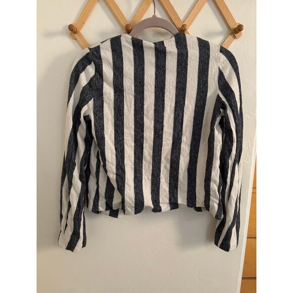 Mango Blazer Women's XXS Black Striped White Casual Jacket Open - Picture 6 of 6